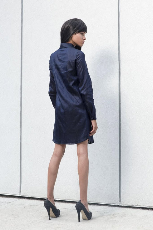 Midnight Silk Shirtdress